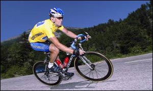 Lance Armstrong during the 2002 Tour de France