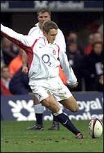 England fly-half Jonny Wilkinson scored 20 points to help his side to victory