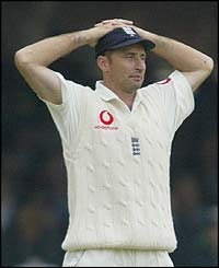 Former captain Nasser Hussain looks bemused 