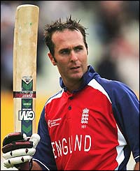 Vaughan salutes the crowd after his dismissal