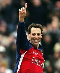 Marcus Trescothick celebrates a wicket