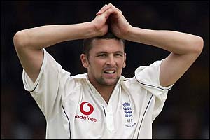 Steve Harmison is frustrated