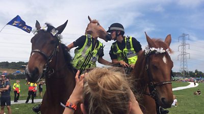 The true keepers of the Glastonbury spirit? The police!