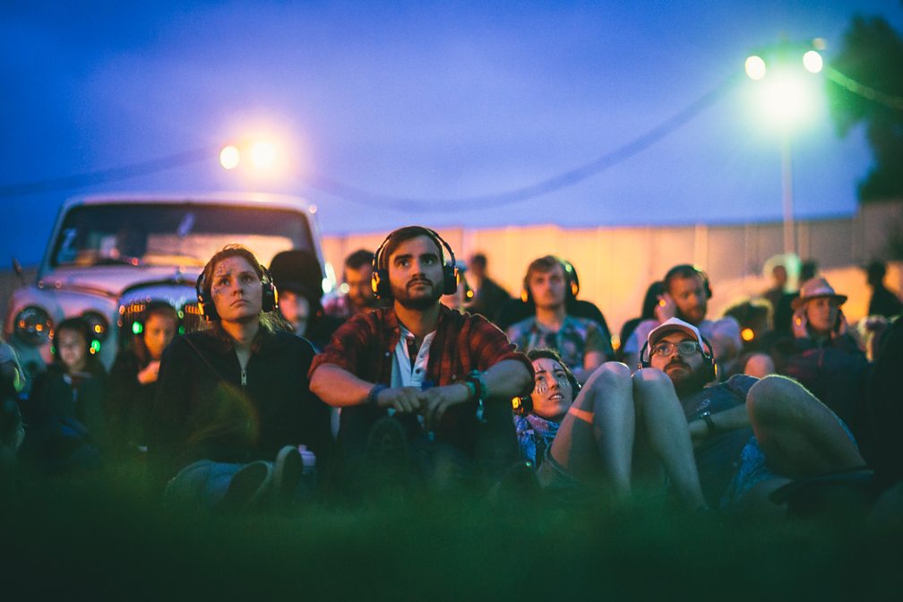 Fans enjoyed the screening from the grass...