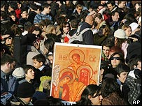 Manifestação de católicos no centro de Madri no dia 30 de dezembro de 2007