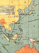 The Far East, a detail from a 1886 map of the British Empire