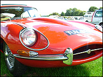 Close up of a Jaguar E-type