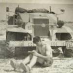 Kilometer 843, March 1941: "My old truck - Italian badge on bar on the front" Kilometer 843, March 1941: "My old truck - Italian badge on bar on the front"