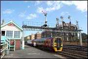 Train passes Falsgrave signal box
