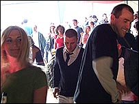 Inside the dance tent