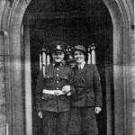 Victor and Brenda Wolland on their Wedding Day, 23rd May, 1942, coming out of church somewhere in London