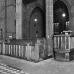 Manchester Cathedral interior in 1945.