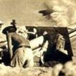 A 25-pounder gun in action
