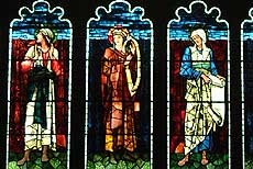 Figures on stain glass window