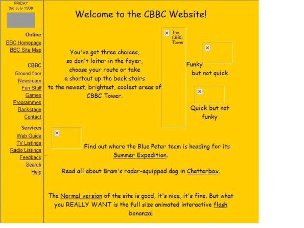CBBC website in 1998