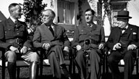 General Henri Giraud, Franklin Delano Roosevelt, Charles de Gaulle, and Winston Churchill at the Casablanca Conference