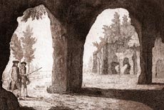 Early print of Nottingham's caves