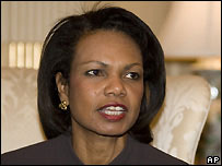 A secretária de Estado, Condoleezza Rice