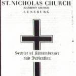 Front page of the 'Remembrance and Dedication Service' booklet for the service held at St Nicholas Garrison Church, Luneberg. (Remembrance Sunday, 11 November 1945)