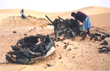 The plane's remains