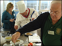 The judges taste the dishes