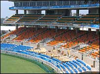 The new grandstand is still not finished