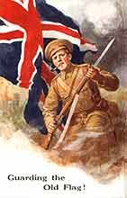 Image of soldier in front of a Union Jack