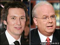 Rove Mcmanus (L) and Karl Rove (R)