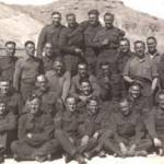 Group photo while at the French Military Barracks near Damascus,Syria. Allan Stoddart, 5th from right, rear. Wilf Hoare, 4th from right, rear