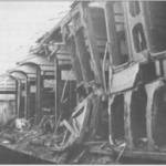 The damaged train