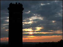 Sedgley Beacon Tower at sunset
