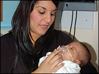 Mother Kiran and baby Adam