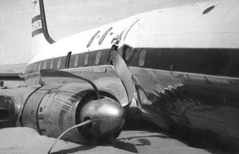 The damaged plane