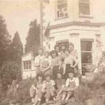 Womens Land army Girls outside Redworth House, Totnes 1945