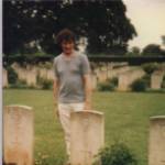 The author at his Father's grave in Ranchi Military Cemetery, India, August 1983