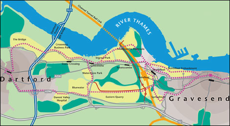 Kent Thameside map