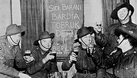 Australian soldiers celebrate their contribution to success in the North African campaign