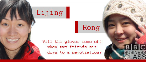 BBC Business Class students Lijing and Rong... Will the gloves come off when two friends sit down to a negotiation?