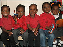 Youngsters at Handsworth Day Care centre
