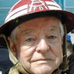 John Kelly, at an event to mark the 60th anniversary of VE day in Abergavenny. He was there with the Welsh Area Fire Engine Restoration Society.
