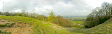 Panoramic view from the top of Cooper's Hill