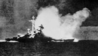 The German battleship Bismarck is sunk by the Royal Navy