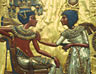 Panel from the back of Tutankhamun's golden throne, discovered in his tomb in the Valley of the Kings ©