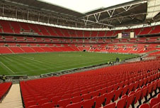 The pitch at Wembley football stadium