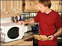Chris with his microwave