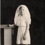 This is a picture of Margaret Armstrong at her confermation, into the church.