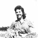 Muriel enjoying the harvesting.