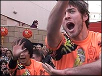 Daniel Hawkins (right) in action.