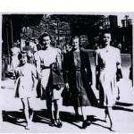 Me (left) enjoying a day out as an evacuee in Llandudno.