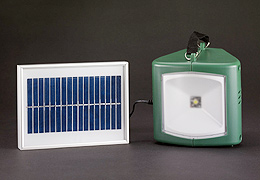 A solar panel and lamp